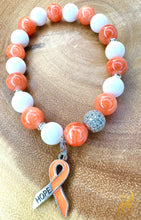 Load image into Gallery viewer, Orange Awareness Ribbon Bracelet
